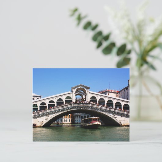 Rialto-Brücke in Venedig Postkarte (Stehend Vorderseite)