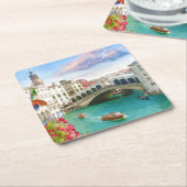 Rialto-Brücke in Venezia | Untersetzer Venedig, It (angewinkelt)