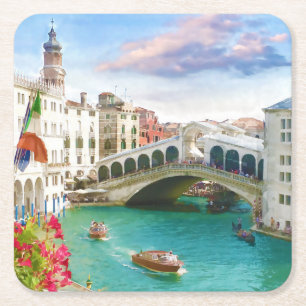 Rialto-Brücke in Venezia Untersetzer Venedig, It