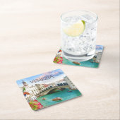 Rialto Brücke in Venezia | Venedig, Italien Rechteckiger Pappuntersetzer (Vor Ort)