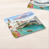 Rialto Brücke in Venezia | Venedig, Italien Rechteckiger Pappuntersetzer (angewinkelt)