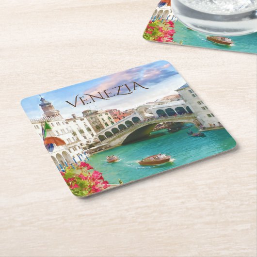 Rialto Brücke in Venezia | Venedig, Italien Rechteckiger Pappuntersetzer (angewinkelt)