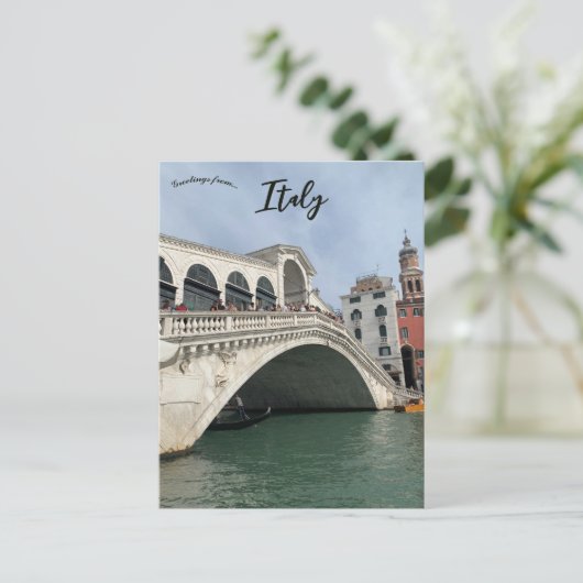 Rialto Brücke oder Ponti di Rialto Venedig Italien Postkarte (Stehend Vorderseite)