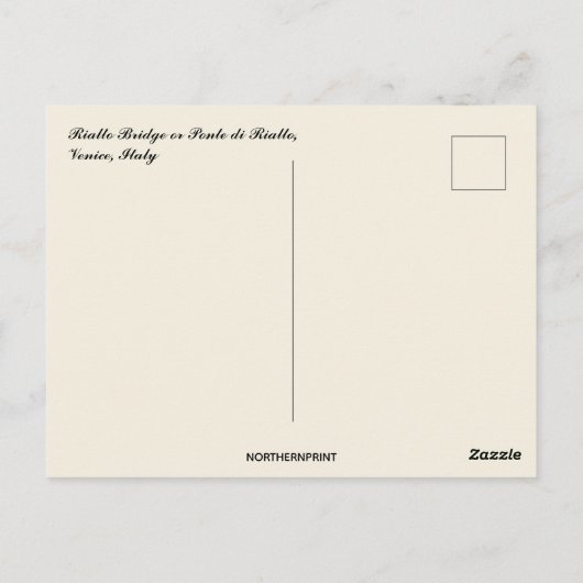 Rialto Brücke oder Ponti di Rialto Venedig Italien Postkarte (Rückseite)