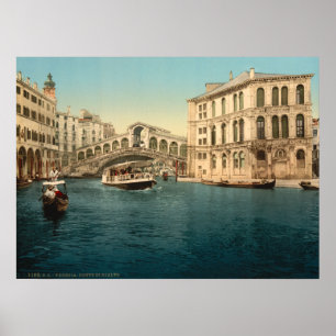 Rialto Brücke und Canal Grande, Venedig, Italien Poster
