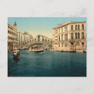 Rialto-Brücke und Großer Kanal, Venedig, Italien Postkarte