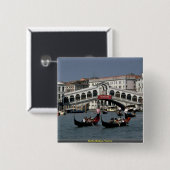 Rialto Brücke, Venedig Button (Vorne & Hinten)