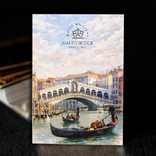 Rialto-Brücke, Venedig, Italien, Wasserfarbenlands Postkarte