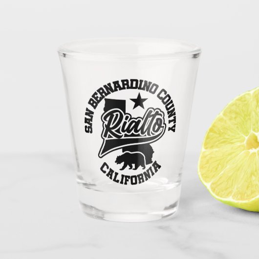 Rialto, Kalifornien Schnapsglas (Vorderseite)