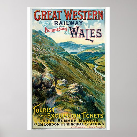 Rialway Wales Vintage Travel Poster (Vorne)