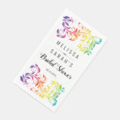 Rianbow-Farb-Scrollblatt lesbisches Brautparty Serviette (Ecke)