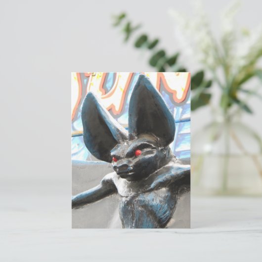 Riant Bat Postkarte (Stehend Vorderseite)