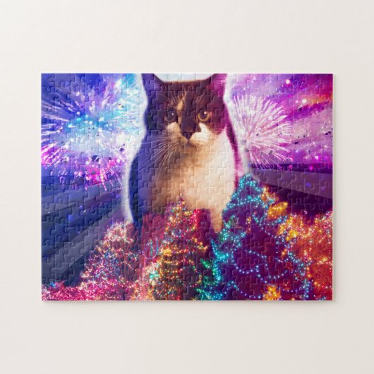 Riant Christmas Cat Puzzle (Horizontal)