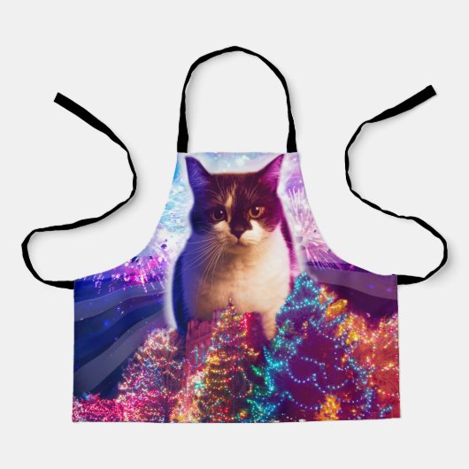 Riant Christmas Cat Schürze (Vorderseite)