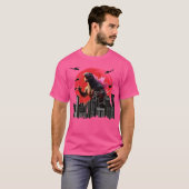 Riant Dinosaur Lizard Kaiju Japanischer Kunstfilm T-Shirt (Vorne ganz)