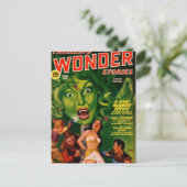 Riant Green Snake Woman Postkarte (Stehend Vorderseite)