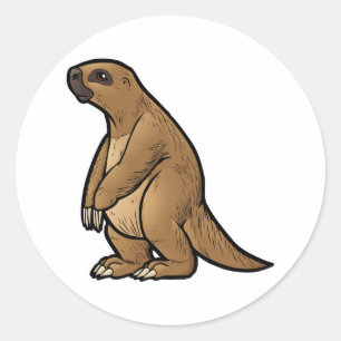 Riant Ground Sloth Runder Aufkleber