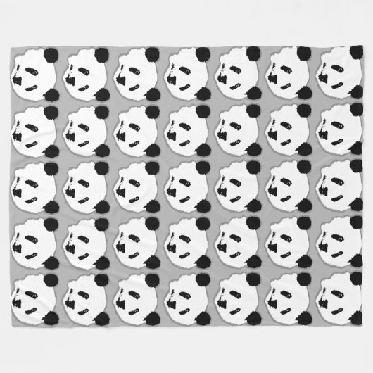 Riant Panda Bär Face Fleecedecke (Vorderseite (Horizontal))