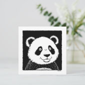 Riant Panda Bear Einladung (Stehend Vorderseite)