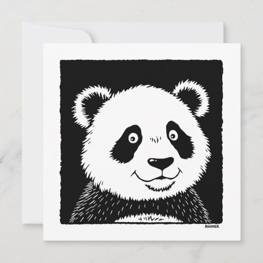 Riant Panda Bear Einladung (Vorderseite)