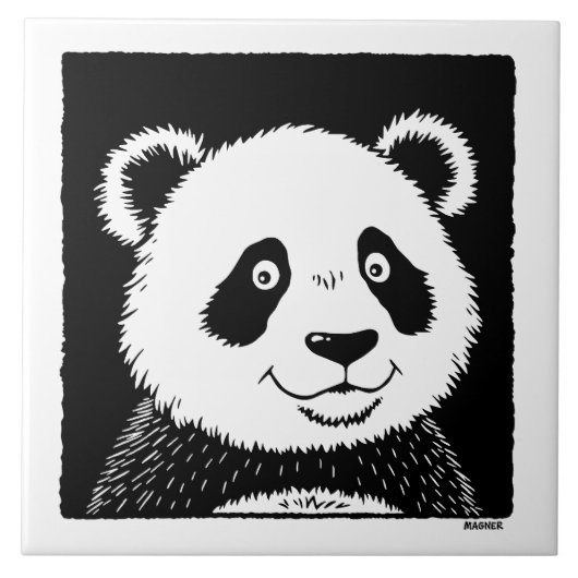 Riant Panda Bear Fliese (Vorderseite)