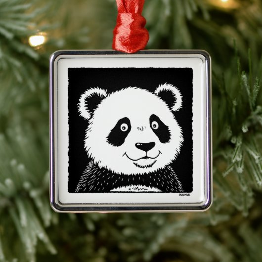 Riant Panda Bear Ornament Aus Metall (Baum)