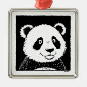 Riant Panda Bear Ornament Aus Metall (Vorne)