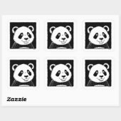 Riant Panda Bear Quadratischer Aufkleber (Blatt)