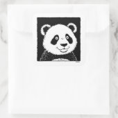Riant Panda Bear Quadratischer Aufkleber (Tasche)