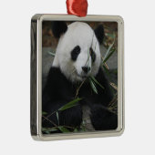 Riant Panda Silbernes Ornament (Rechts)