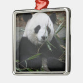 Riant Panda Silbernes Ornament (Links)