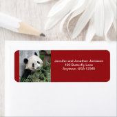 Riant Pandas Dark Red Rücksendeadressen-Aufklebers (Insitu)
