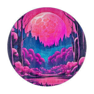 Riant Pink Moon Art Schneidebrett