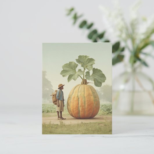 Riant Pumpkin Encounter Postkarte (Stehend Vorderseite)