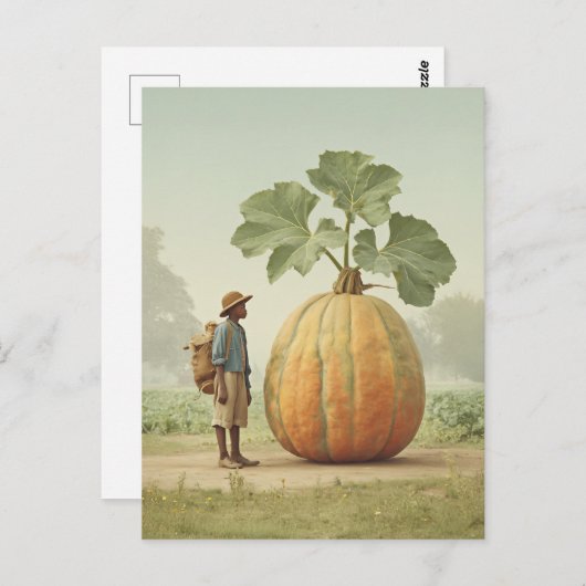 Riant Pumpkin Encounter Postkarte (Vorne/Hinten)