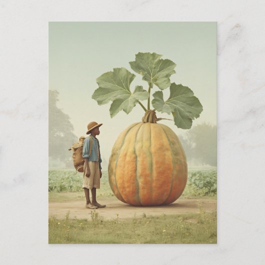 Riant Pumpkin Encounter Postkarte (Vorderseite)