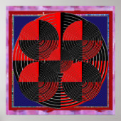 Riant Red Black Silver Line Live Chakra Mandala Poster (Vorne)