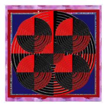 Riant Red Black Silver Line Live Chakra Mandala