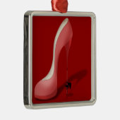 Riant Red Stiletto Cartoon - Heel Dancer Ornament Aus Metall (Rechts)