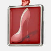 Riant Red Stiletto Cartoon - Heel Dancer Ornament Aus Metall (Links)