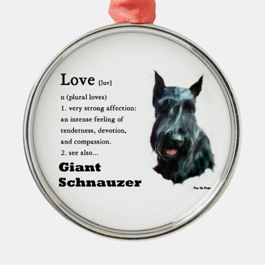 Riant Schnauzer Art Silbernes Ornament (Vorne)