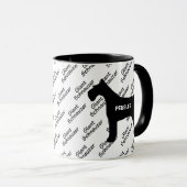 Riant Schnauzer Dog Silhouette Tasse (VorderseiteRechts)