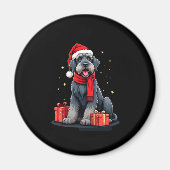 Riant Schnauzer Dog Weihnachtsfeiern Party Sant. Magnet (Vorne)