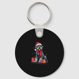 Riant Schnauzer Dog Weihnachtsfeiern Party Sant. Schlüsselanhänger
