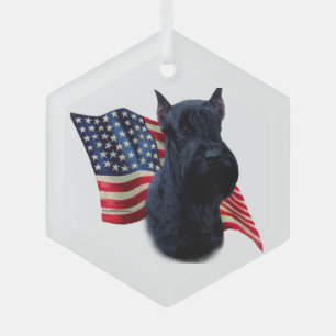 Riant Schnauzer Flag Ornament Aus Glas