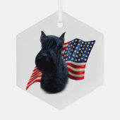 Riant Schnauzer Flag Ornament Aus Glas (Rückseite)