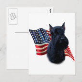 Riant Schnauzer Flag Postkarte (Vorne/Hinten)