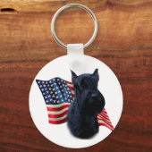 Riant Schnauzer Flag Schlüsselanhänger (Vorderseite)