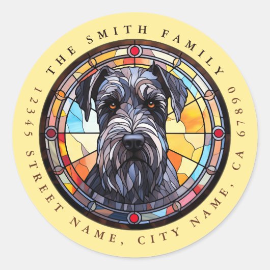 Riant Schnauzer Round Stickers (Vorderseite)