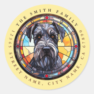 Riant Schnauzer Round Stickers